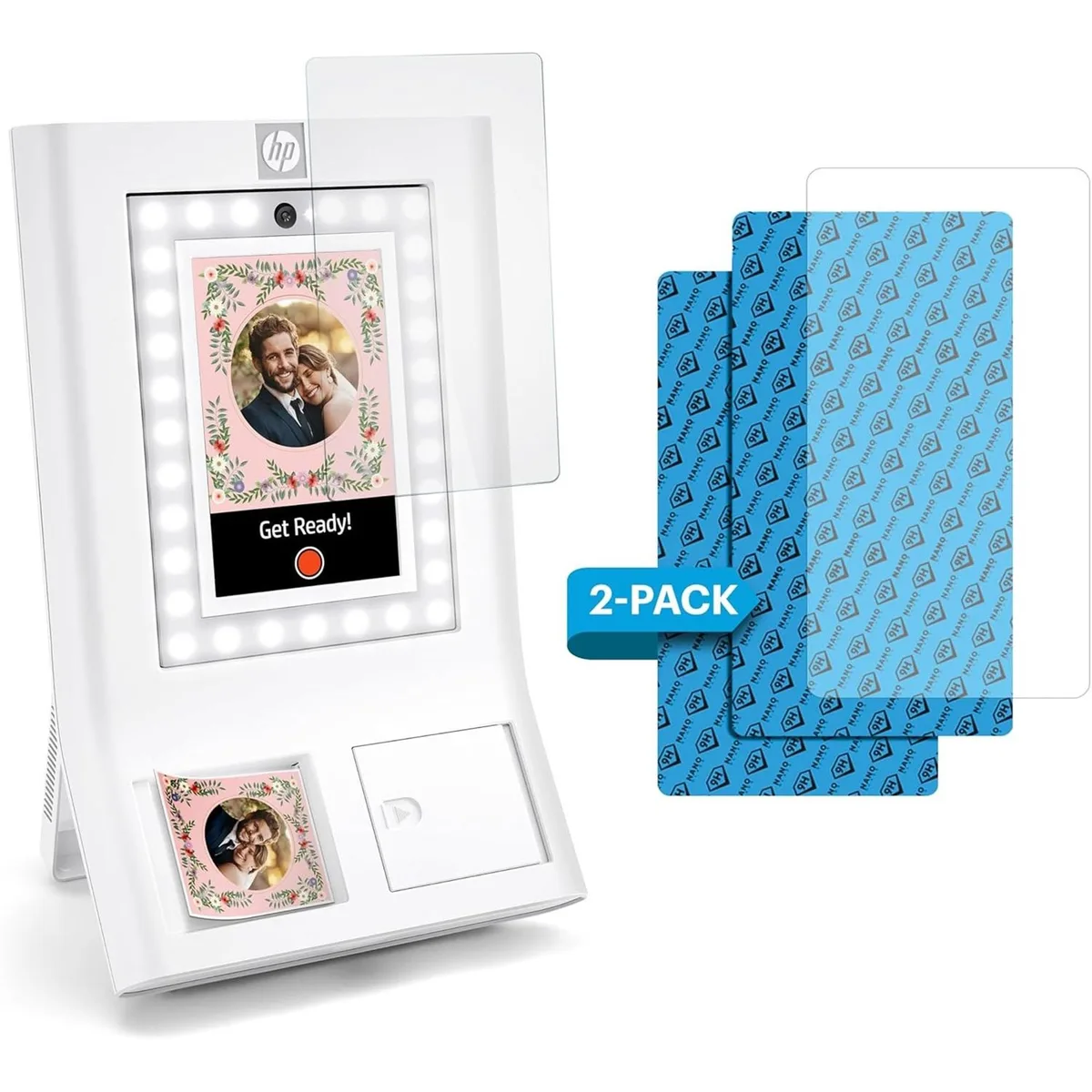 Clear rectangular screen protector with matte finish for HP Sprocket Photobooth