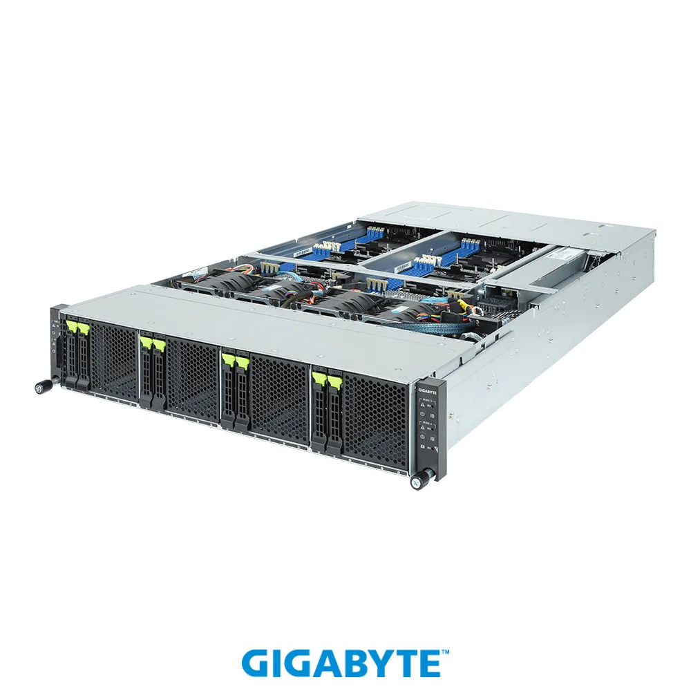 GIGABYTE GIGABYTE H263-S64-AAW1 barebone server 2U 4-node 64 DIMM 8-bay 3000W — product photo