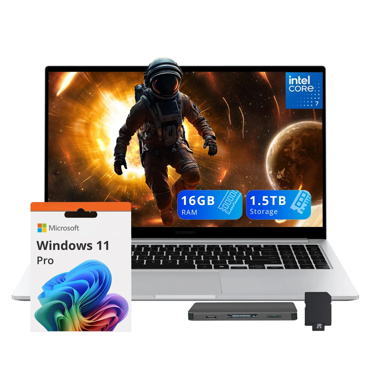 SAMSUNG SAMSUNG Galaxy Book4 15.6" FHD Business Laptop Intel Core 7 150U 16GB LPDDR4X 1.5TB Windows 11 Pro Silver — product photo