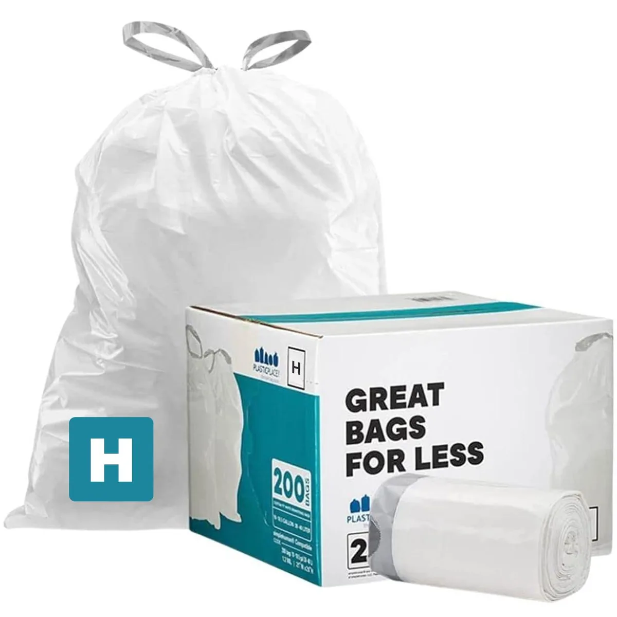 Plasticplace Code H 9 gal Drawstring Bags 200 Count — product photo