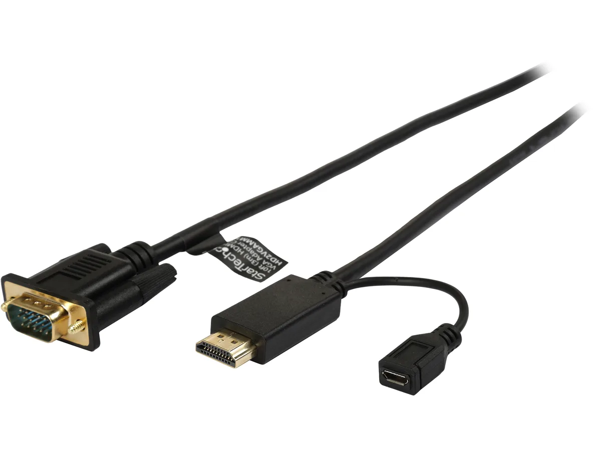 STARTECH STARTECH HD2VGAMM10 HDMI to VGA 10ft active adapter cable audio video converter — product photo