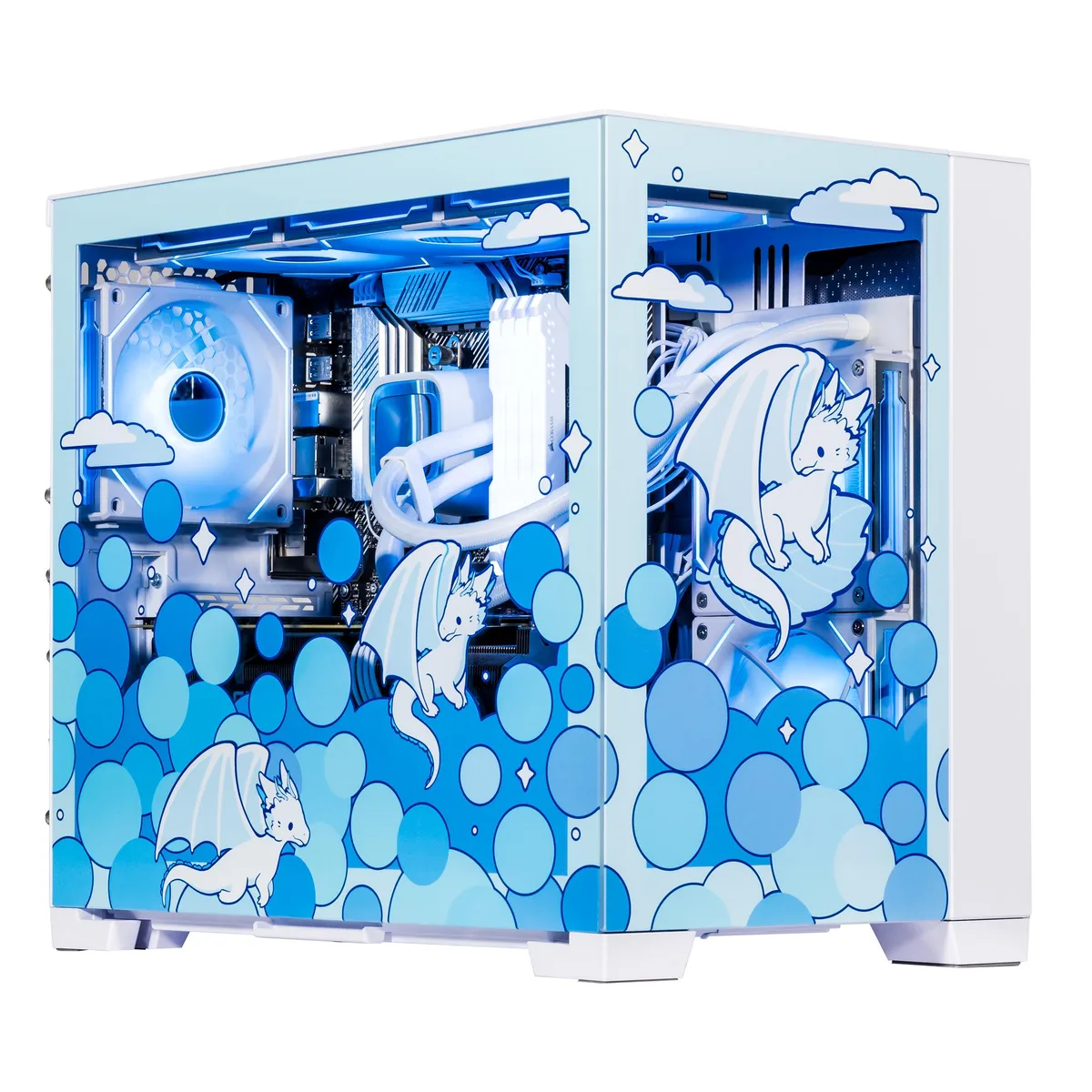 Velztorm Velztorm Frosty Dragon Gaming Desktop PC Ryzen 7 5700X RTX 5070 Ti 32GB DDR4 2TB PCIe SSD — product photo
