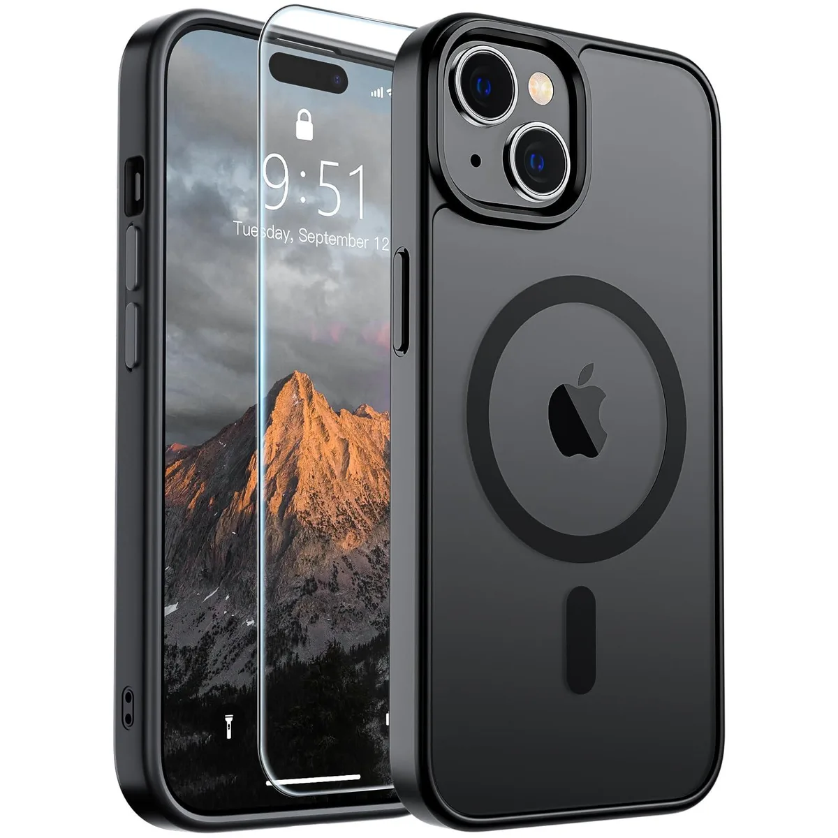  SUPFINE iPhone 15 Case Black with Screen Protector cell phones - unlocked — product photo