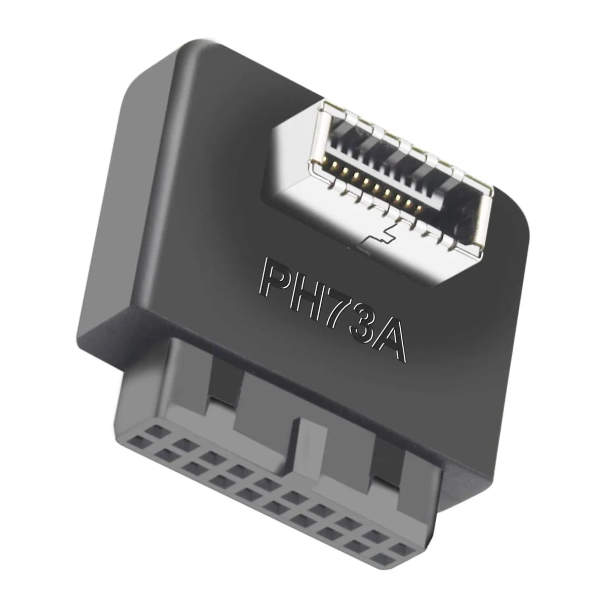 No Sew No Sew USB 3.0 19/20 Pin to Type E (Key A) 90° Right Angle Adapter (A) — product photo