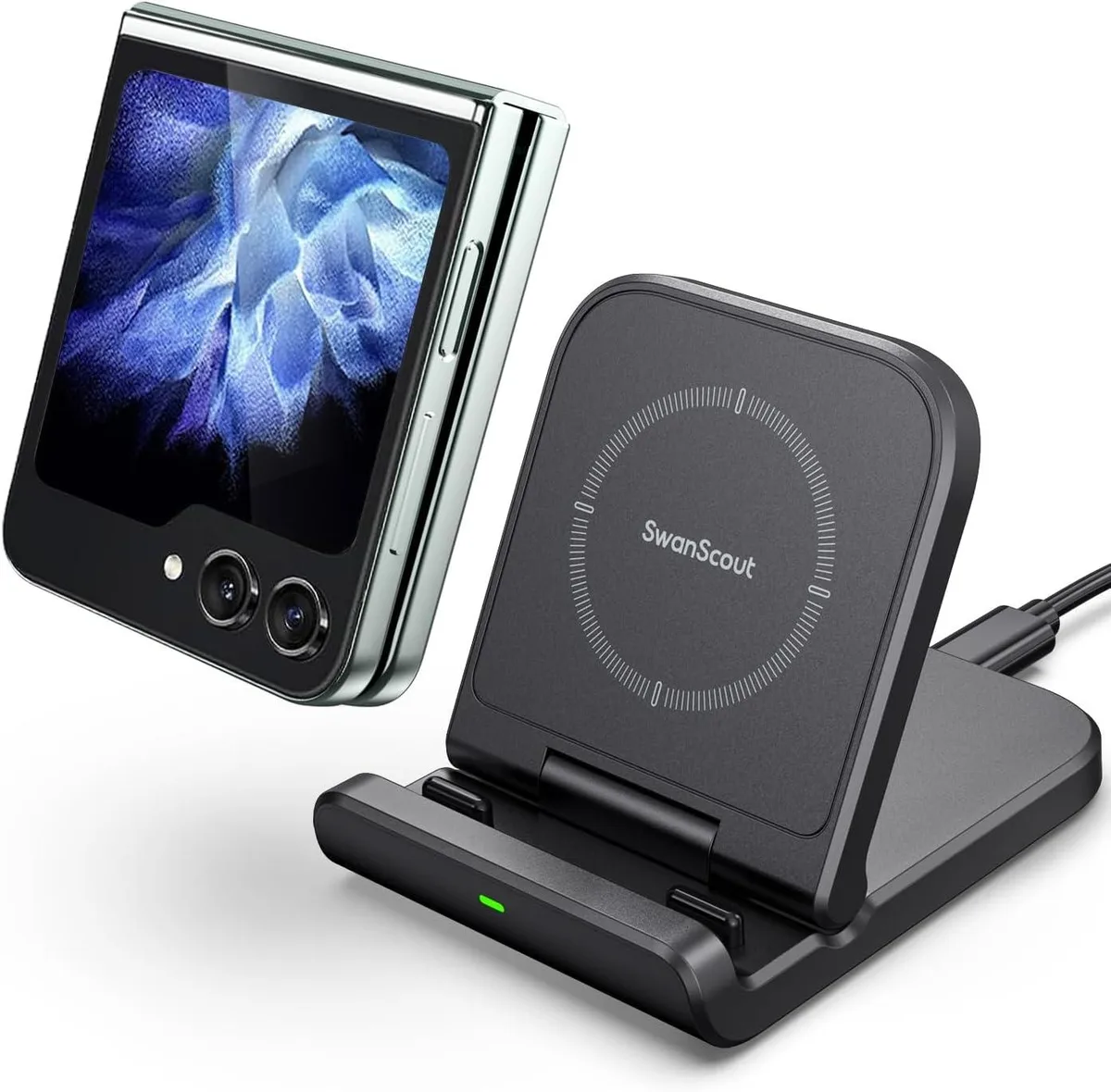 RUOCLRIS RUOCLRIS Foldable Wireless Charger for Galaxy Z Flip 5/4/3 &amp; Moto Razr+ 2023 88g — product photo