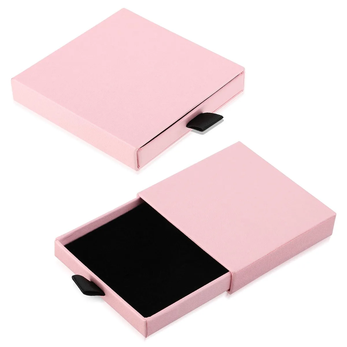  2 Pack Jewelry Gift Boxes Pink Cardboard Toy Storage 2.9x3.1x0.7Inch — product photo