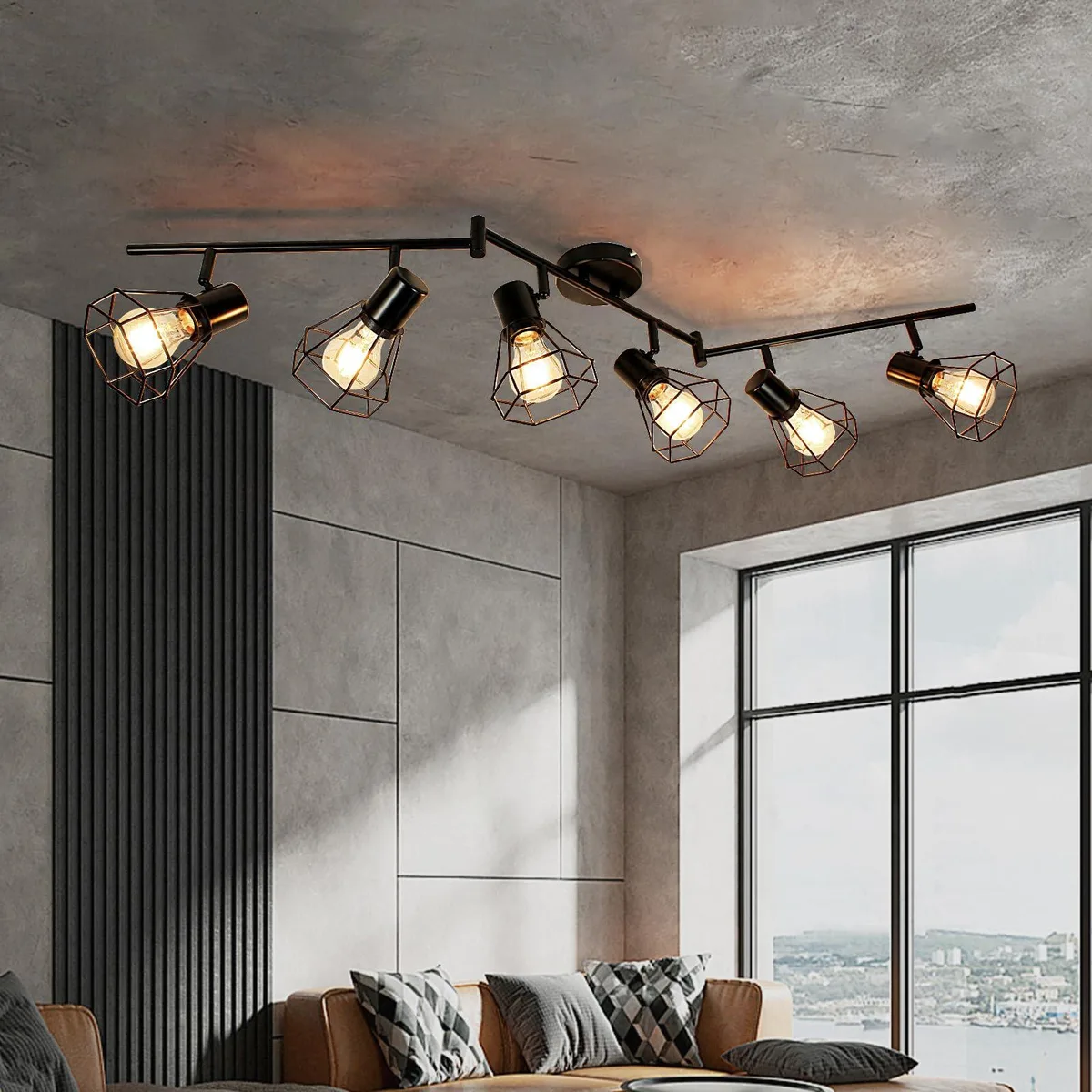  LTBLIGHT SUB070 6-Light Track Light Kit E26 Base 120V 60W 350° 90° 47.25in 1.792kg — product photo