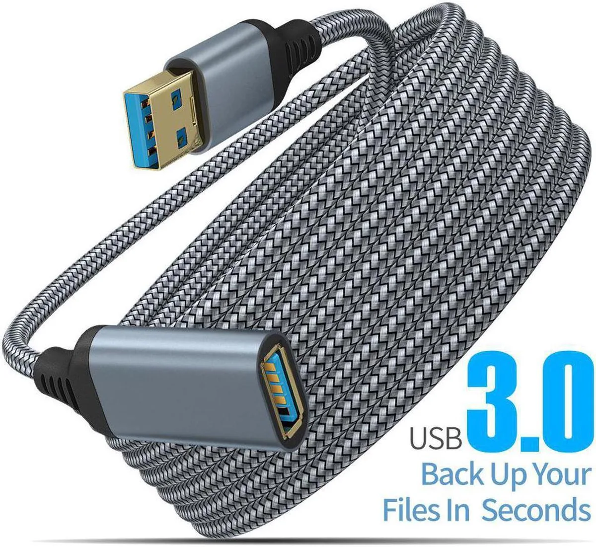 Vszerda Vszerda USB 3.0 extension cable type A male to female gray 16.4 ft — product photo