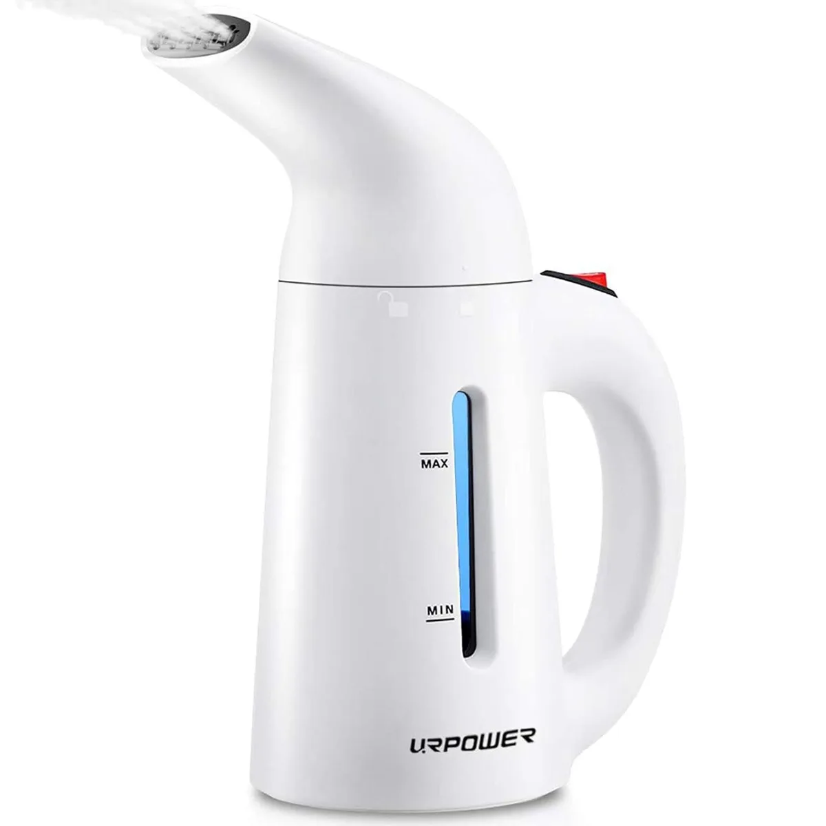 White handheld garment steamer with 180ml water tank