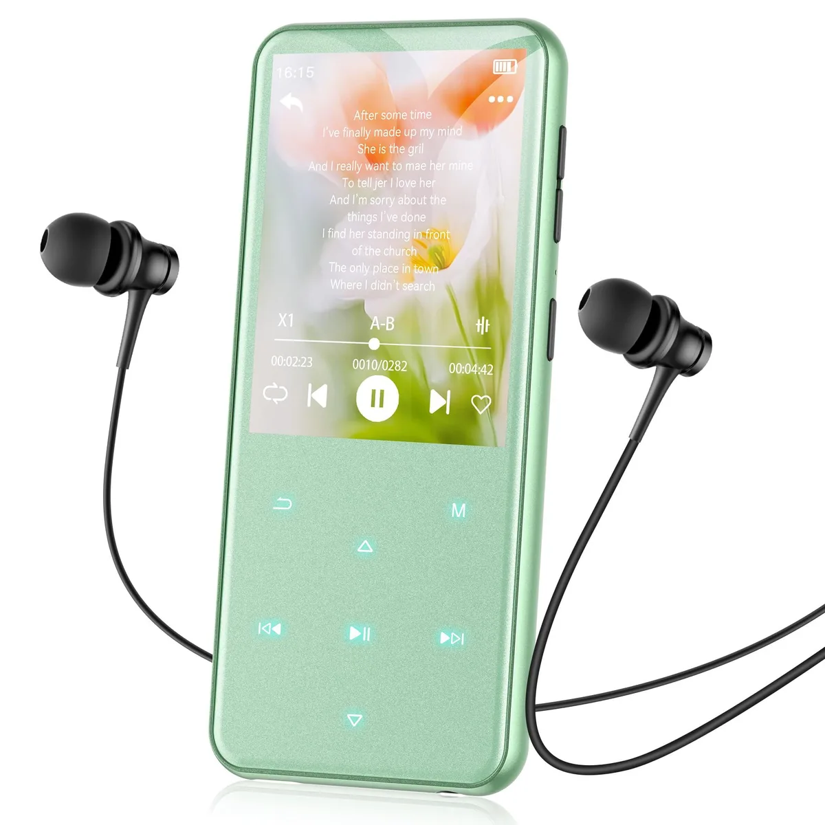  AGPTEK M3 64GB MP3 Player Bluetooth 5.3 2.4" Green — product photo