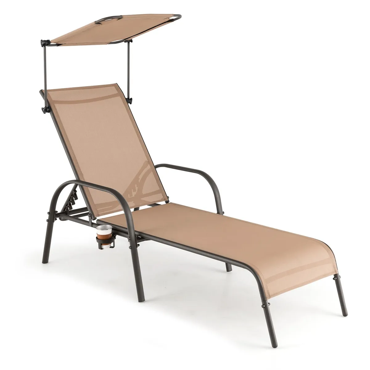 SlickBlue SlickBlue 5-Level Adjustable Chaise Lounge Chair Brown — product photo