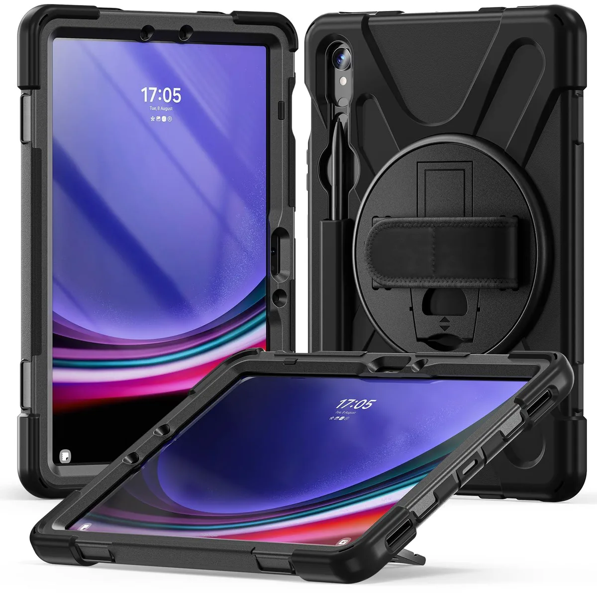 Timoom Timoom Shockproof Case with Hand & Shoulder Straps for Samsung Galaxy Tab S10/S9 10.9"/11" Black — product photo