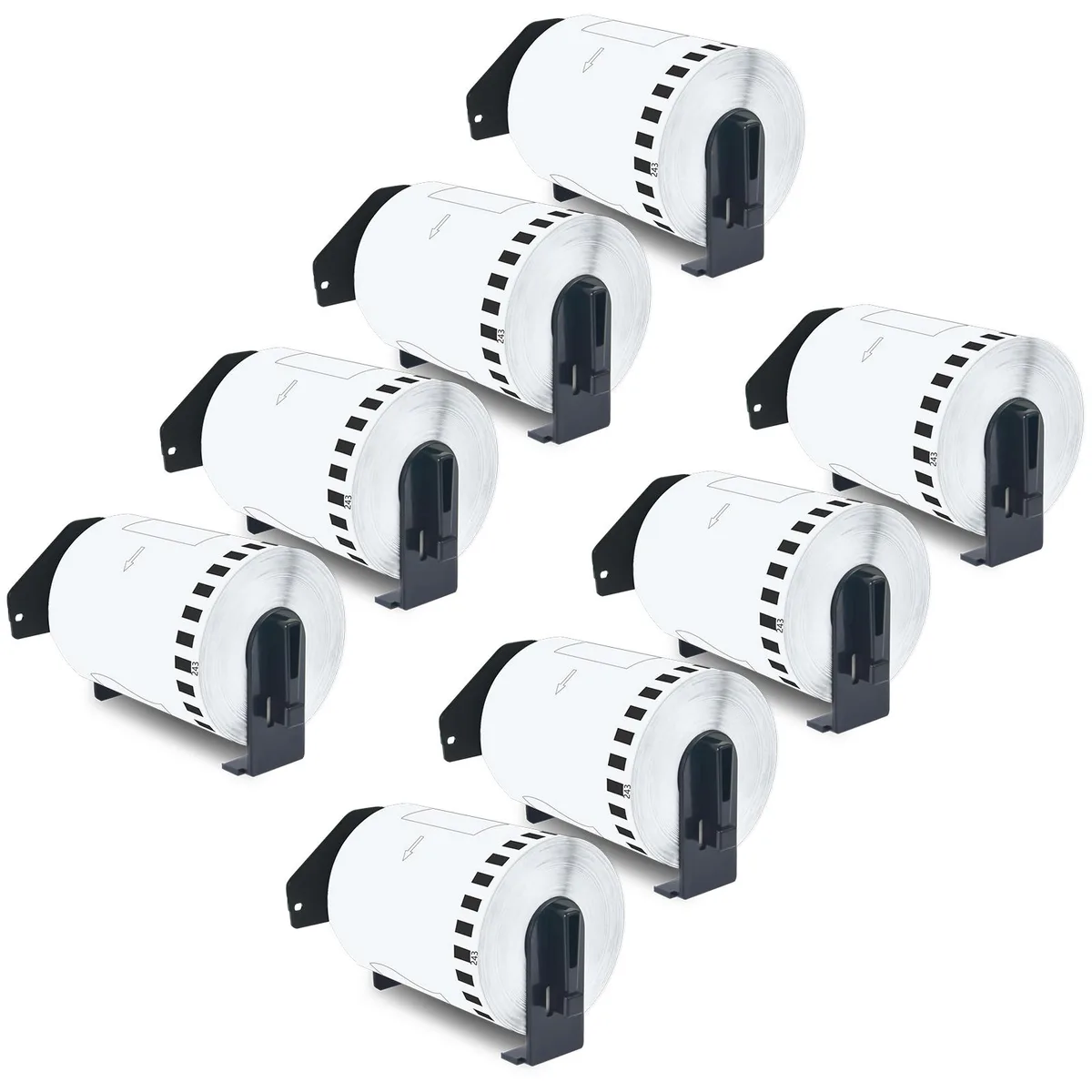 GREENCYCLE GREENCYCLE DK2243 4" x 100' (102mm x 30.4m) Continuous White Shipping Labels 7 Rolls — product photo