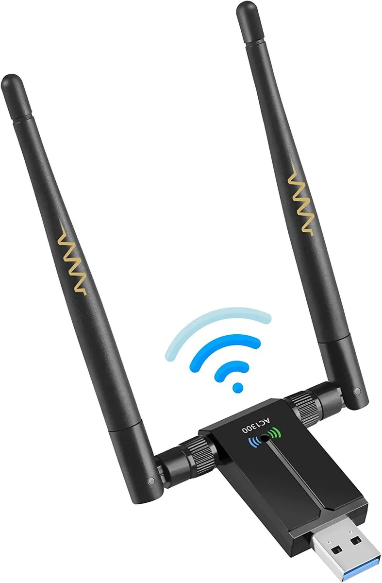 Teamyo Teamyo USB 3.0 Wi-Fi Adapter 1300Mbps Dual Band Black — product photo