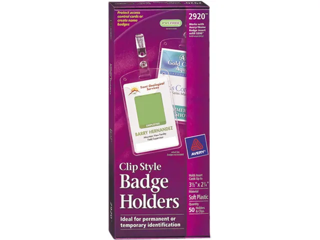 Avery Avery 2920 Secure Top Clip Badge Holders 50/Box — product photo