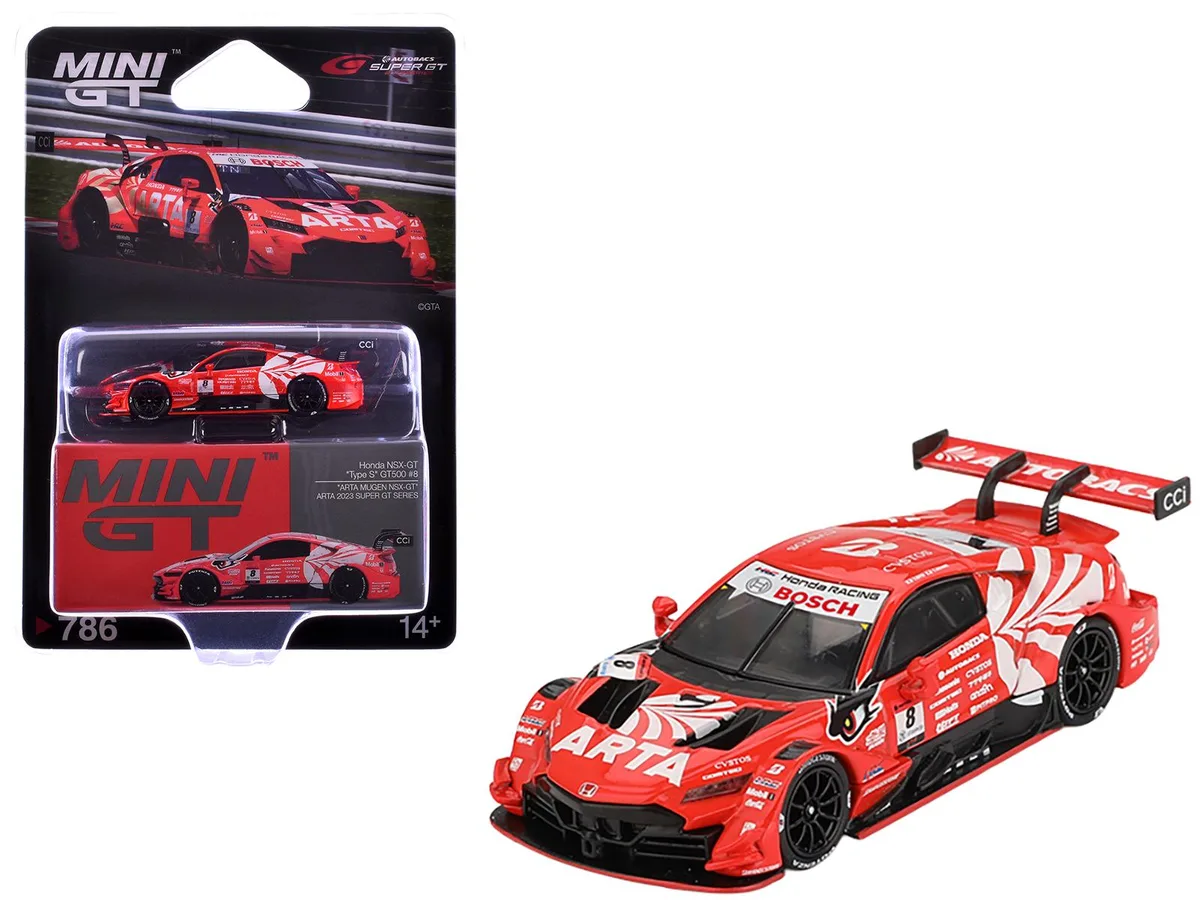 Mini GT Mini GT Honda NSX-GT Type S GT500 #8 ARTA 2023 1/64 hobby collectible — product photo