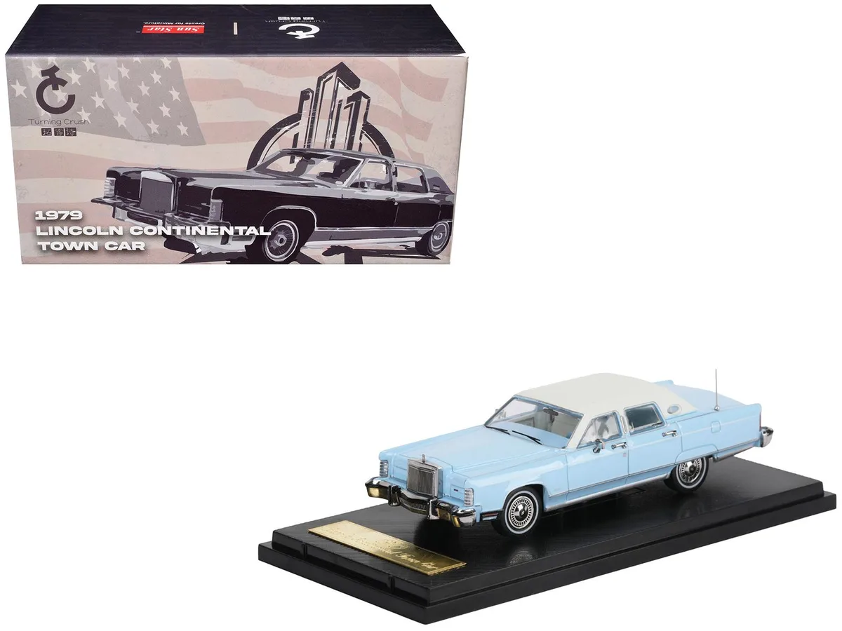 Sunstar Sunstar 1979 Lincoln Continental Town Car Wedgewood Blue 1/64 Diecast Model Car — product photo