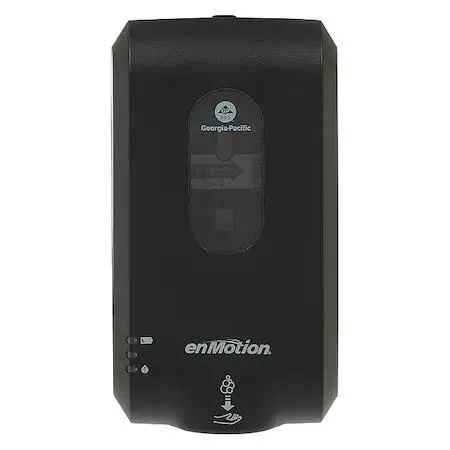 Black wall-mounted foam soap dispenser with matte plastic finish