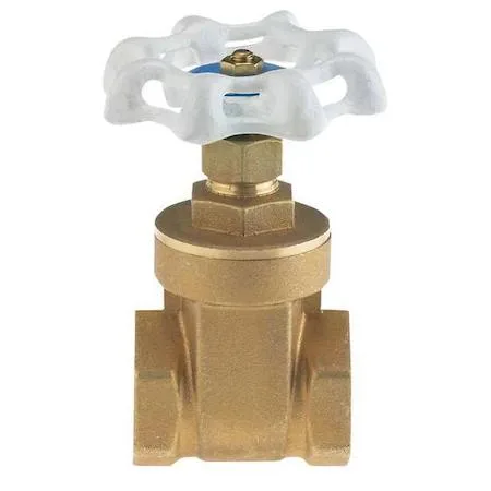 Brass gate valve with wheel handle and threaded connections