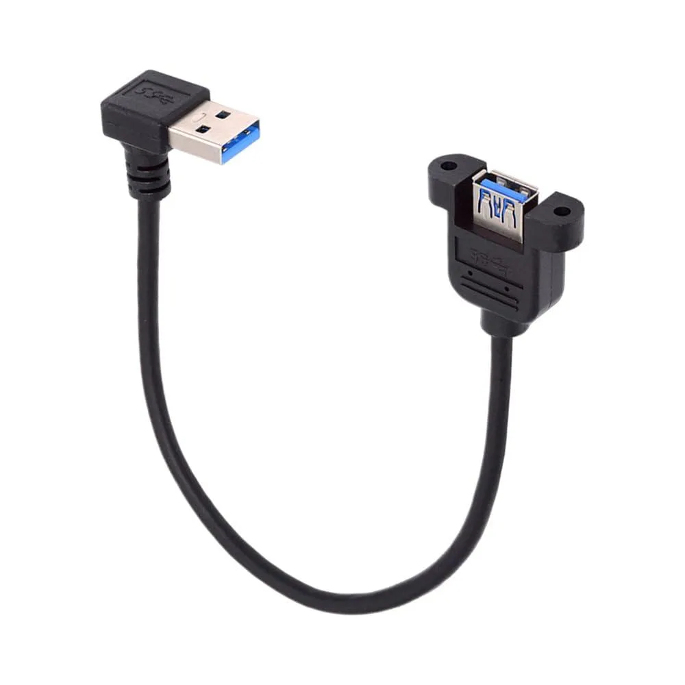 Fervit Fervit USB 3.0 Male to Female Type-A Panel Header Cable Down Angled 90 Degree 30cm — product photo