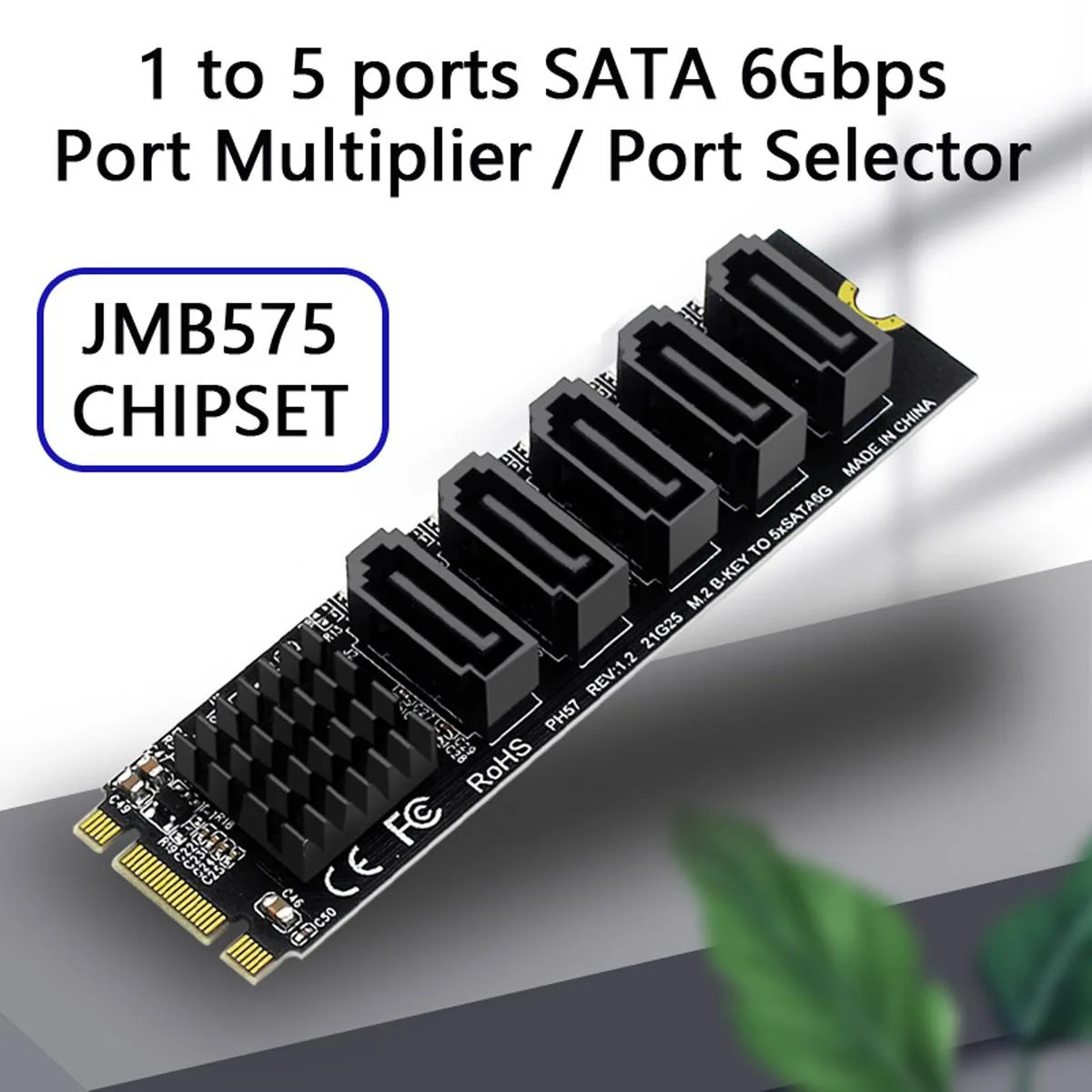 Graviton Graviton SA-035 M.2 B+M SATA 3.0 5 Port Adapter JMB575 — product photo