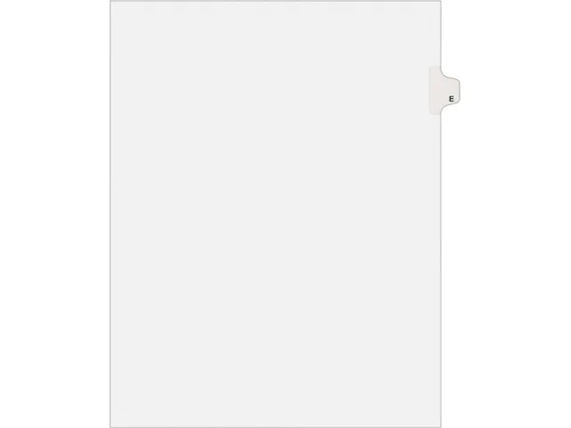 Avery Avery 1405 Legal Side Tab Dividers One-Tab Title E Letter White 25 Pack — product photo