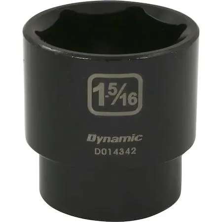 Dynamic D014342 1/2" drive 6-point socket 1-5/16" black phosphate finish