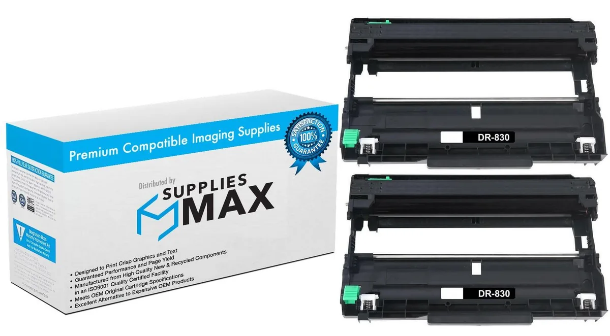 SuppliesMax SuppliesMax BRTDR-830_2PK Drum Unit 2 Pack Black 15000 Pages — product photo
