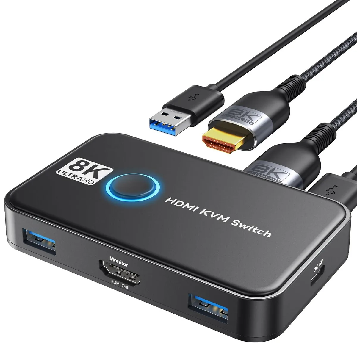 KEHIPI KEHIPI 001132H KVM Switch 8K@60Hz 2-Port Black — product photo