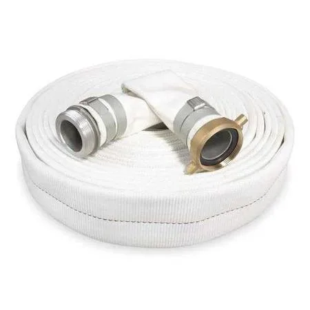 Value Brand Value Brand 4 in x 50 ft Rubber Water Discharge Hose 125 PSI White — product photo