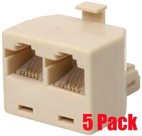 iMBAPrice iMBAPrice RJ11 Phone Splitter 4C T-Adapter Pack of 5 — product photo