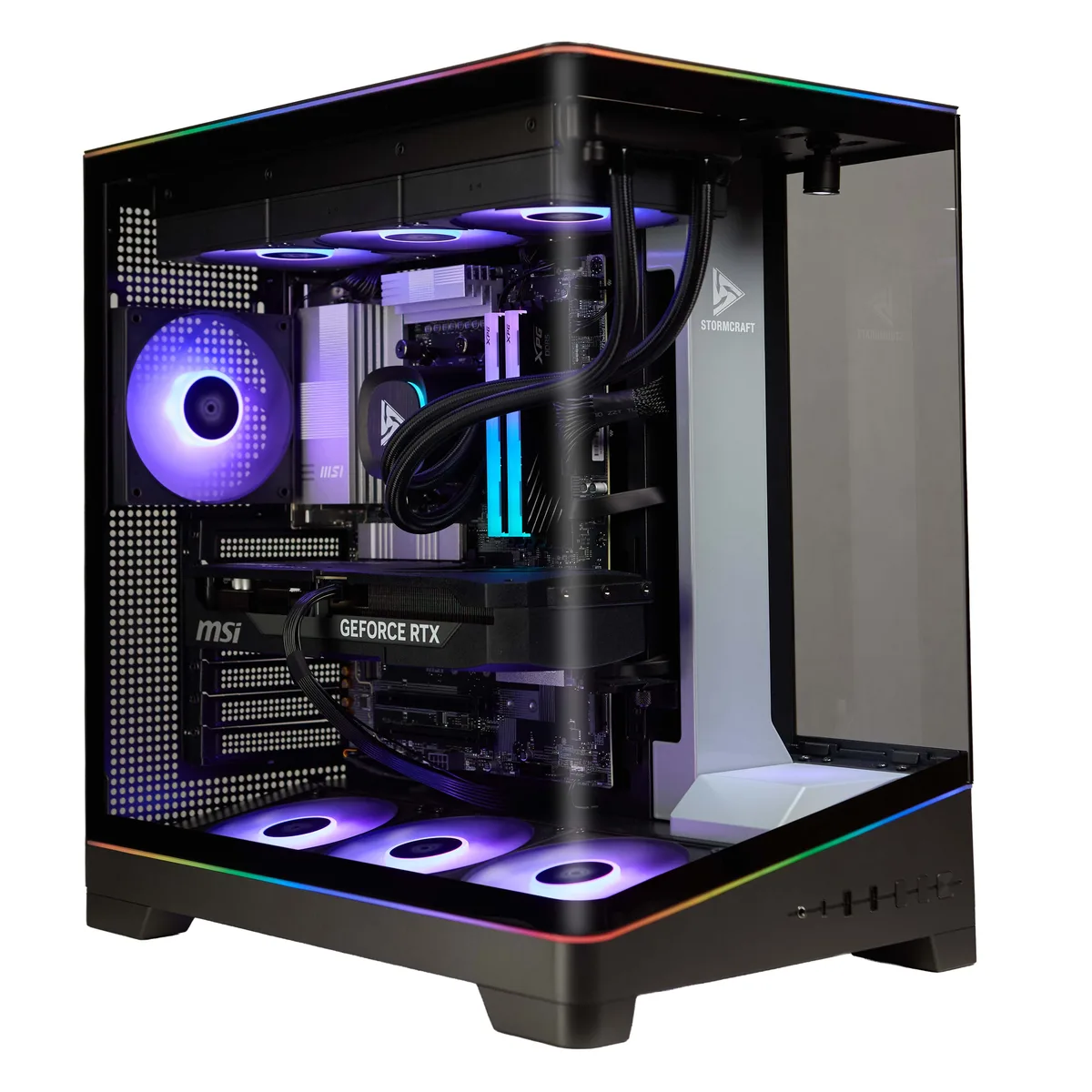 STORMCRAFT STORMCRAFT VA980XDCC-580N1 gaming PC Ryzen 7 9800X3D RTX 5080 32GB DDR5 2TB SSD — product photo
