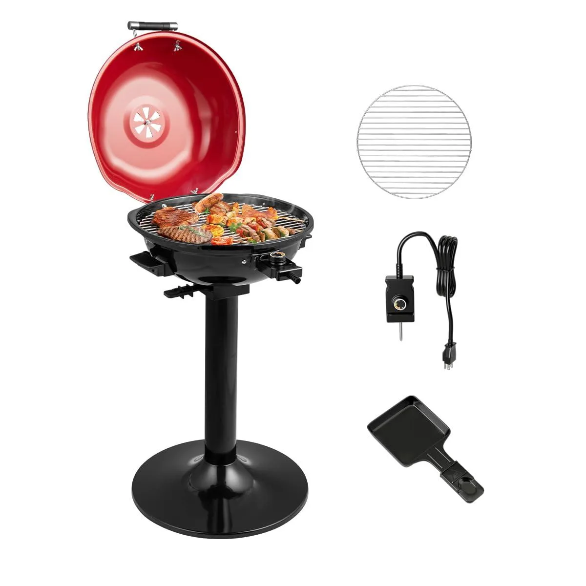 NShi NShi ARLIME AR-0004-37 Red Electric BBQ Grill 1600W 15-Serving — product photo