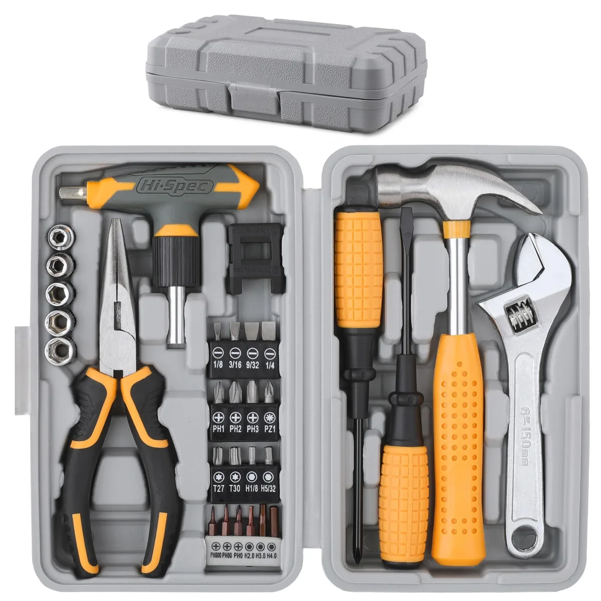 Blue Klein Tools rivet nut setter kit, three pieces in a compact case