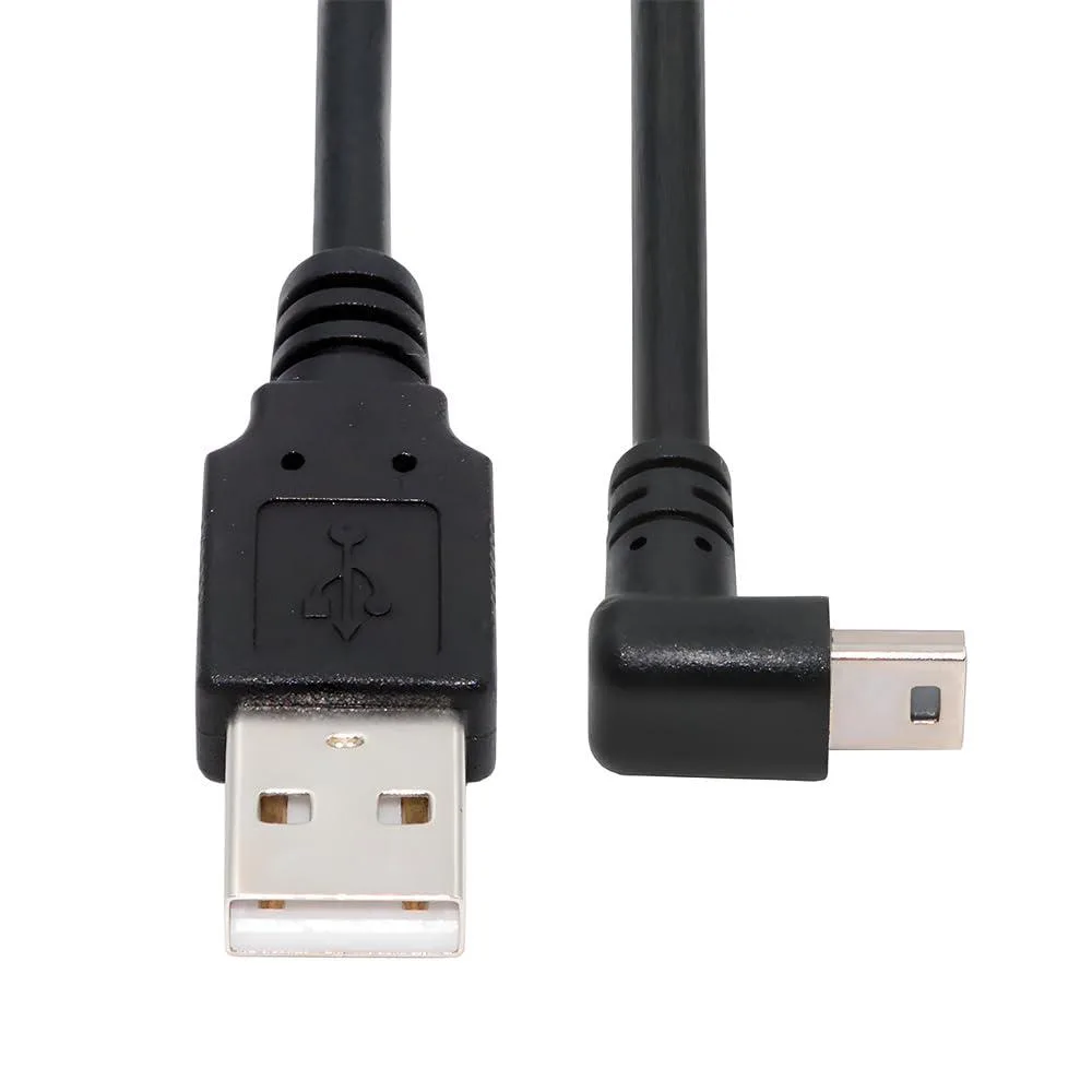 LORDWORLD LORDWORLD Mini USB 2.0 Type-B 5-Pin Male Down Angled 90° to USB 2.0 Type-A Cable 50cm — product photo