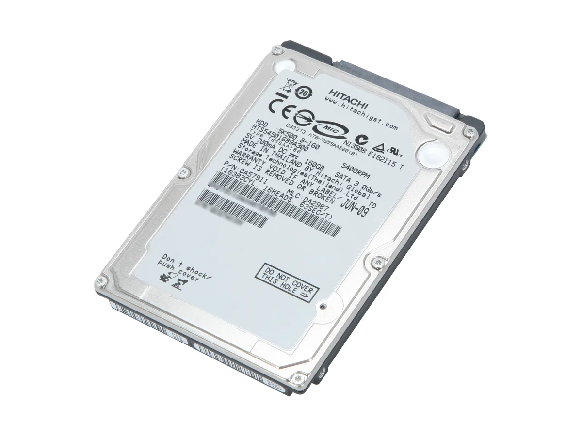 HGST HGST HTS545016B9A300 160GB 5400 RPM 8MB SATA 3.0Gb/s 2.5" laptop hard drive — product photo