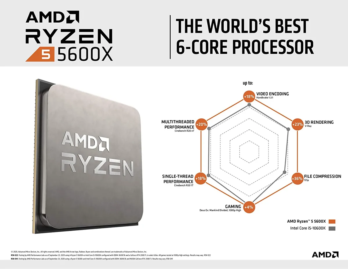 AMD AMD Ryzen 5 5600X Tray desktop processor — product photo