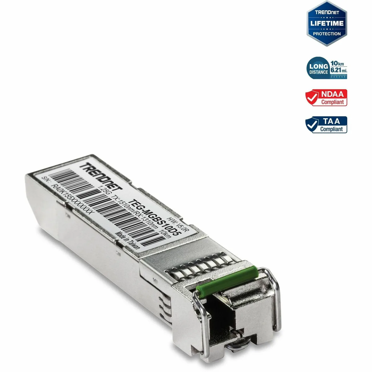 TRENDnet TRENDnet TEG-MGBS10D5 SFP to RJ45 Dual Wavelength Single-Mode LC Module 10 km — product photo