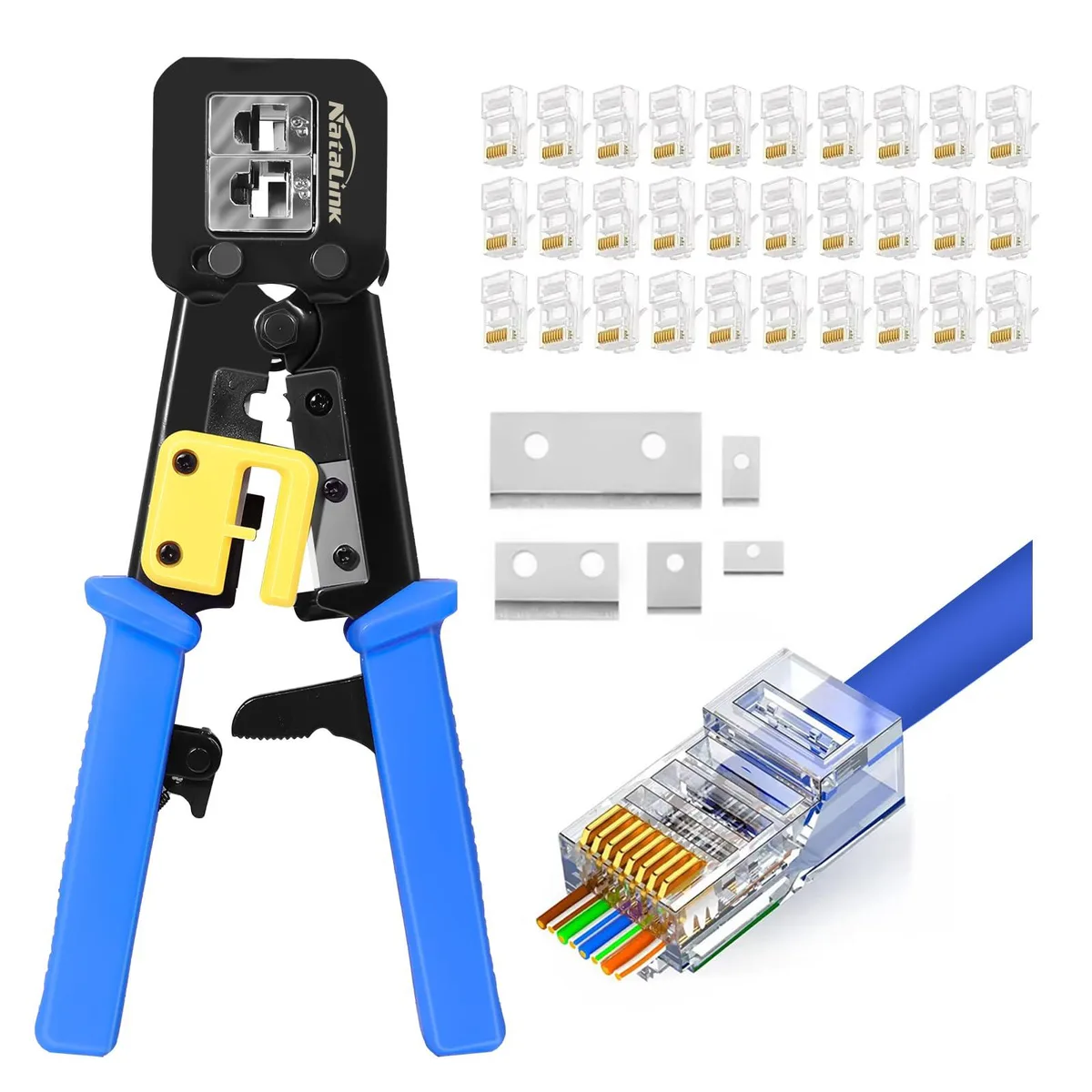 Zebra 376zp RJ45 Crimp Tool Kit with 30 Connectors — product photo