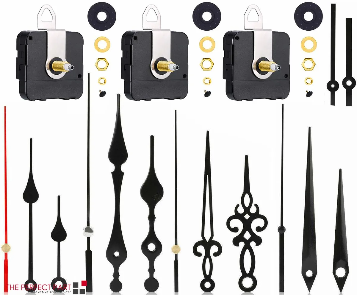 The Perfect Part The Perfect Part 3PCS Clock Movement Kit Black Red 2.2 .6 — product photo