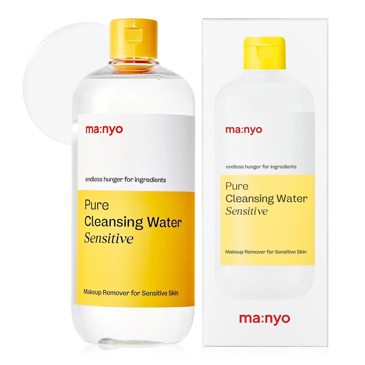 Clear 500ml bottle with white cap and minimalist label