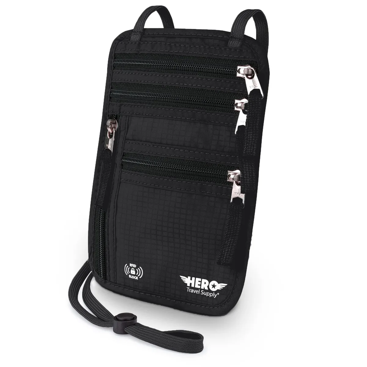  Viator Gear Hero Neck Wallet RFID Black 5.5×8 in — product photo