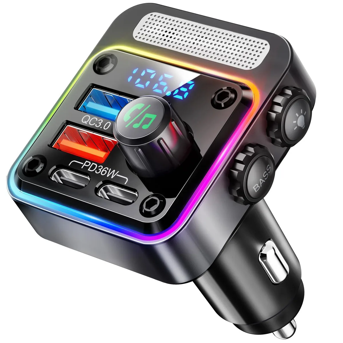  Nulaxy BC91 Bluetooth 5.3 Car Adapter 54W 4-Port — product photo