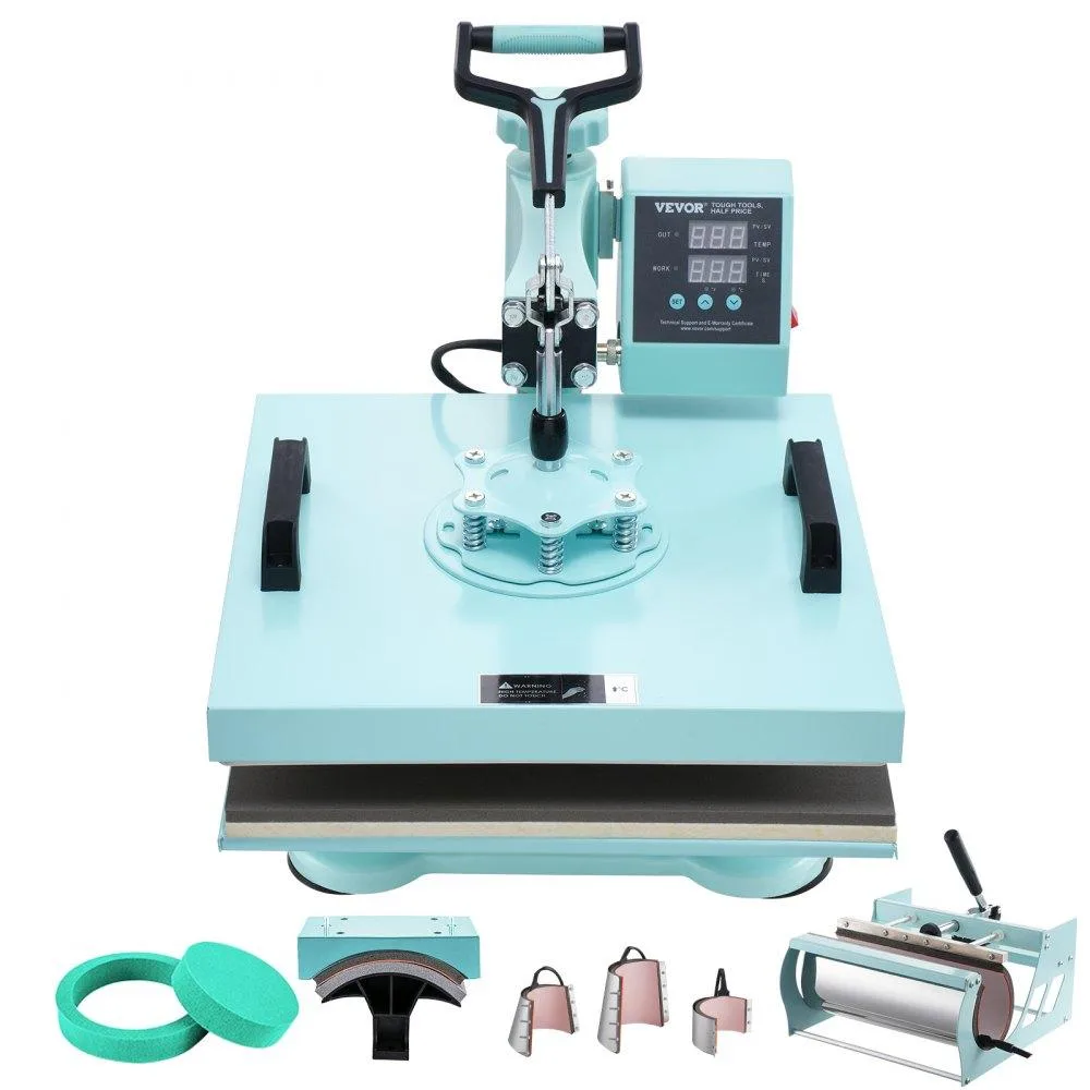 VEVOR VEVOR 15x15 in 8-in-1 Heat Press, Green — product photo