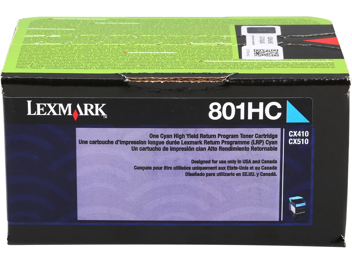 Lexmark Lexmark 80C1HC0 Cyan High Yield Toner Cartridge 3000 Pages — product photo