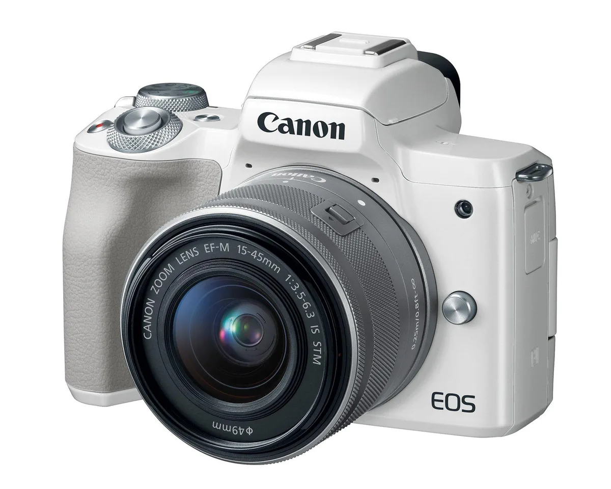 Canon International Canon EOS M50 Mirrorless Camera Kit EF-M 15-45mm White — product photo