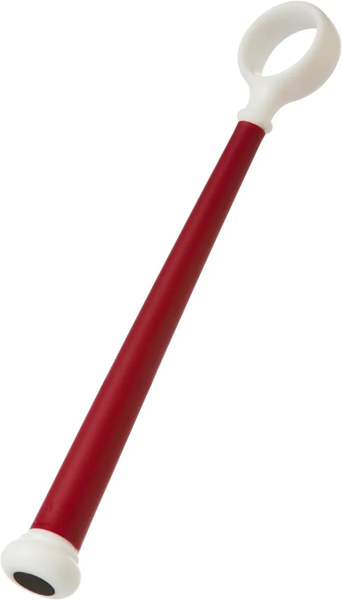 Red magnetic canning wand, long slender shape, smooth finish