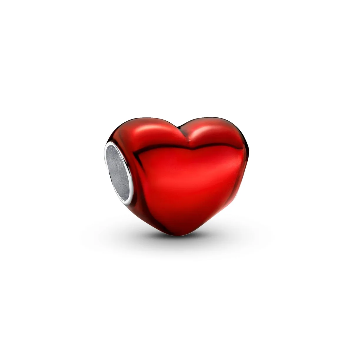 PANDORA PANDORA Metallic Red Heart Charm sterling silver red enamel bracelet — product photo