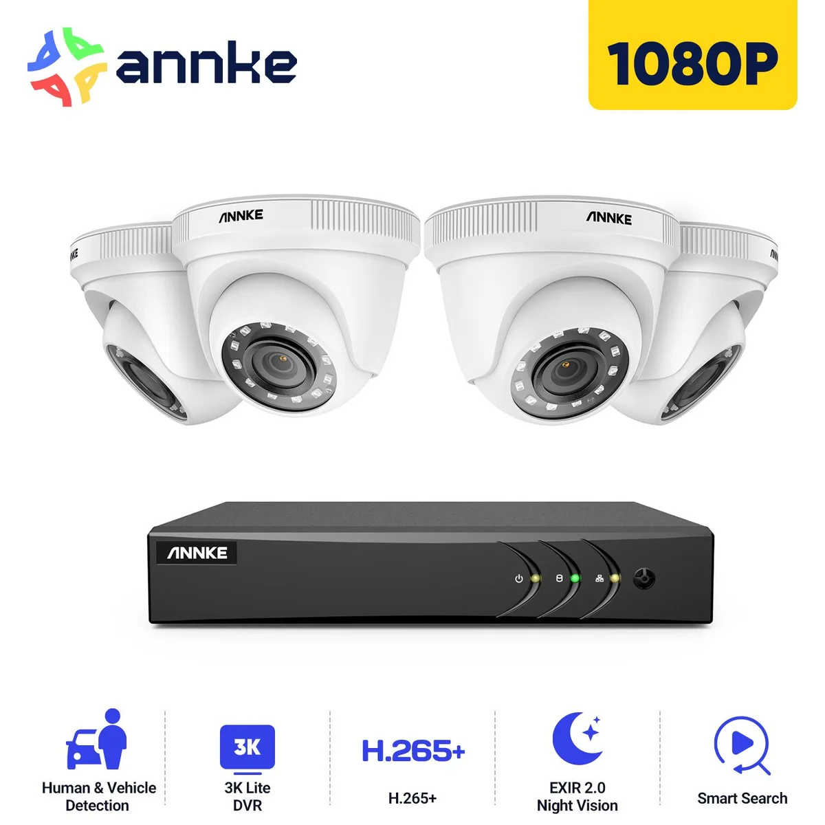 Annke Annke 8CH 3K Lite DVR Kit 4×2MP Turret Cameras No HDD — product photo
