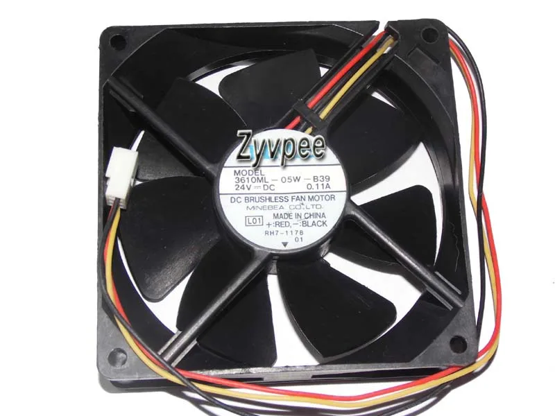 Zyvpee Zyvpee 3610ML-05W-B39 92mm 25mm 24V 0.11A 3-Pin Ball Bearing Case Fan — product photo